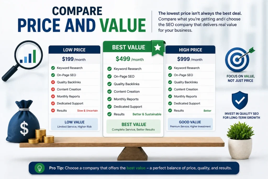 Compare price and value